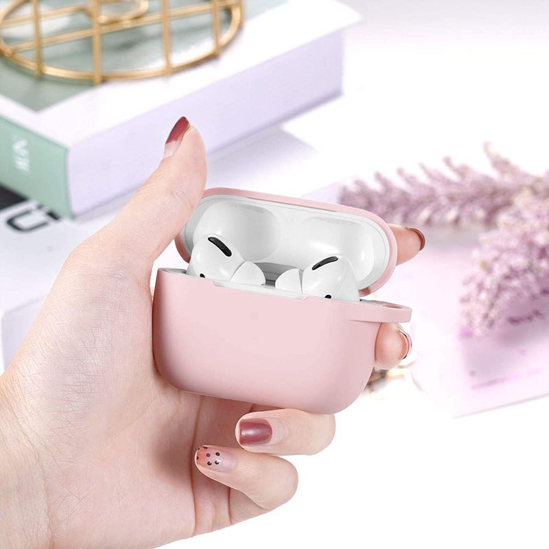 Lerobo غطاء متوافق مع علبة Apple AirPods Pro، غطاء واقي من السيليكون قابل للغسل ومضاد للصدمات لعلبة Airpod Pro 2 يدعم الشحن اللاسلكي مع مشبك، LED أمامي مرئي، وردي - Image 3