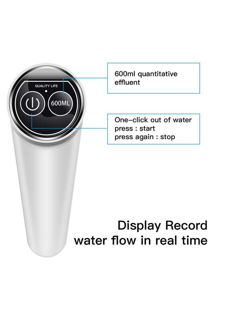 2-in-1 Portable Water Dispenser Pump for 5 Gallon Jugs - Ideal for Home, Office & Outdoor Use (Silver/White)