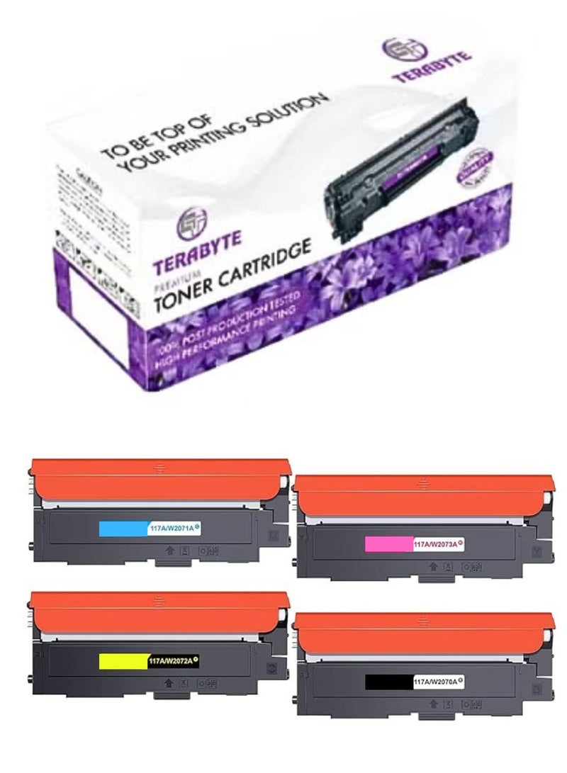 Terabyte 117A Compatible Toner Cartridge Replacement for 117A W2070A set Work for MFP 178nwg 179fwg 178nw 179fnw 150a 150nw (Black Magenta Cyan Yellow) - Image 1