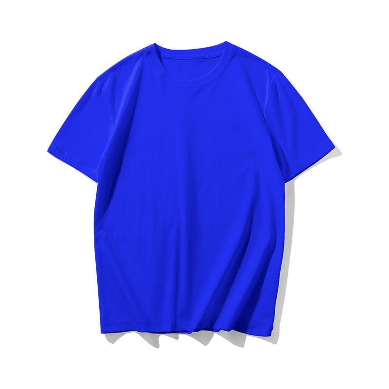 Heavy Cotton T-shirt Short-sleeved T-shirt Logo Printing Advertising Shirt Embryonic Shirt Work Clothes Round Neck T-shirt Customization Klein Blue