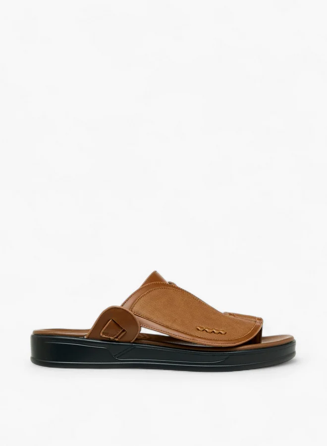 ال بي ال من شو اكسبرس Textured Slip-On Arabic Sandals with Toe Loop