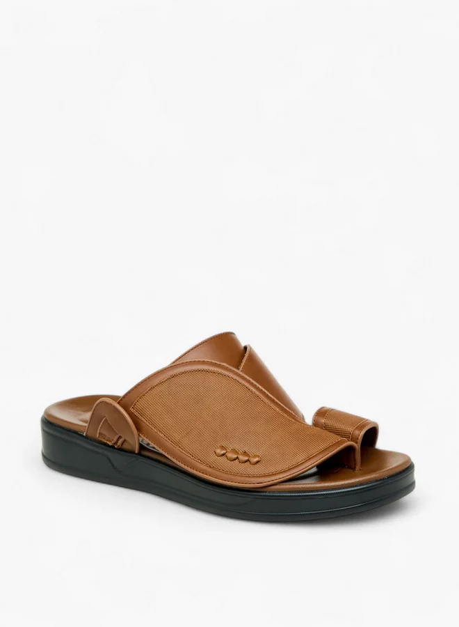 LBL by Shoexpress Textured Slip-On Arabic Sandals with Toe Loop