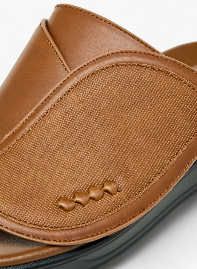 ال بي ال من شو اكسبرس Textured Slip-On Arabic Sandals with Toe Loop
