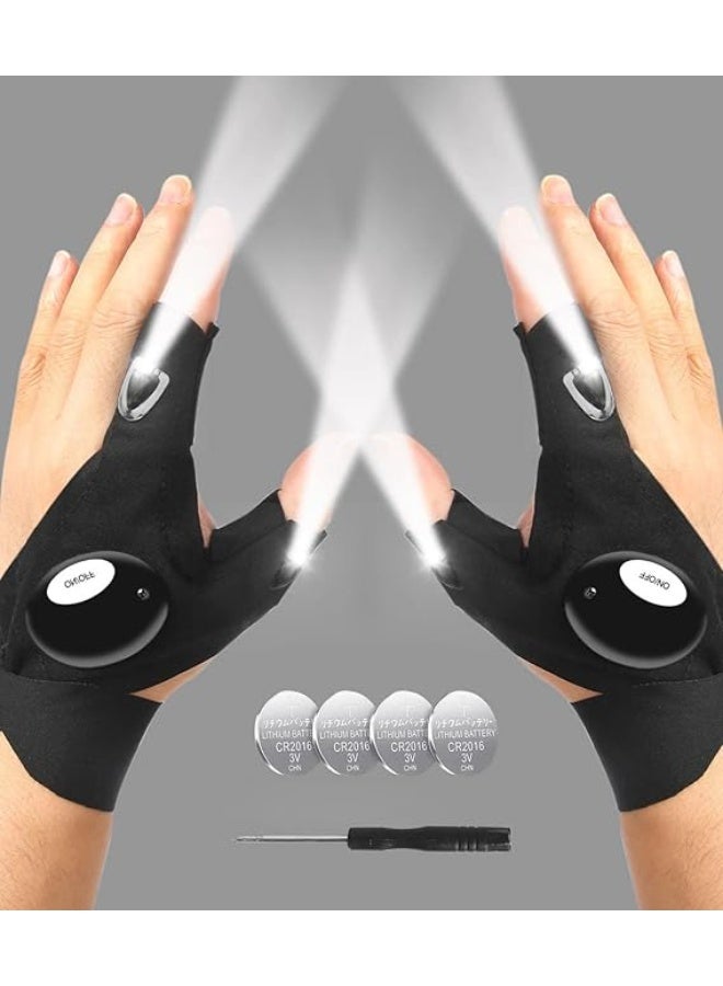 LED Flashlight Gloves, Valentines Day Gifts for Him Men Boyfriend Husband, Cool Gadget Hands-Free Finger Lights Waterproof for Camping Fishing Repairing, Fathers Day Christmas Birthday Gift - Image 1