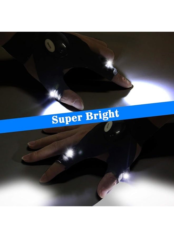 LED Flashlight Gloves, Valentines Day Gifts for Him Men Boyfriend Husband, Cool Gadget Hands-Free Finger Lights Waterproof for Camping Fishing Repairing, Fathers Day Christmas Birthday Gift - Image 2