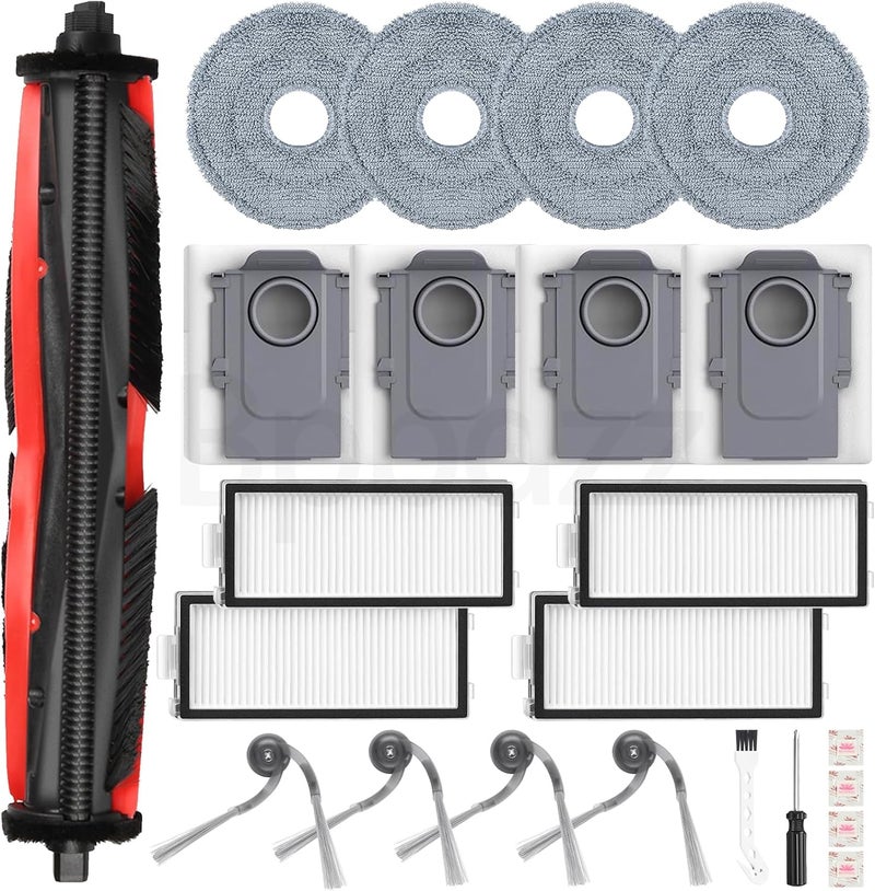 Bpbdzz Pack of 23 accessories for Roborock Saros Z70 robot vacuum cleaner, 1 main brush, 4 wipes, 4 filters, 4 dust bags, 4 side brushes, 4 flat fragrance stone, 1 cleaning brush and 1 screwdriver - Image 1
