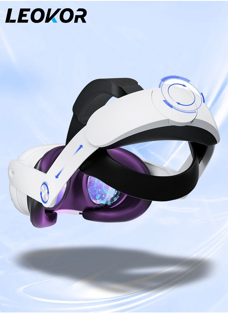 ليوكور - حزام الرأس لـ Meta Quest 3، استبدال حزام النخبة المريح القابل للتعديل لـ Oculus Quest 3 لتقليل الضغط، ملحقات سماعة الرأس VR ذات الوسادة الناعمة للانغماس لفترة أطول في ألعاب فيديو الواقع الافتراضي - Image 1