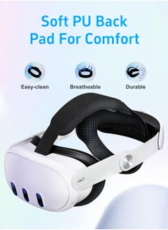 ليوكور حزام الرأس لـ Meta Quest 3، استبدال حزام النخبة المريح القابل للتعديل لـ Oculus Quest 3 لتقليل الضغط، ملحقات سماعة الرأس VR ذات الوسادة الناعمة للانغماس لفترة أطول في ألعاب فيديو الواقع الافتراضي  - Image 2