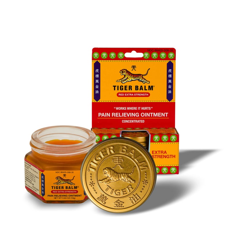 Tiger Balm Pain Relieving Ointment, Extra Strength, 0.63 Ounce, Cinnamon Yellow (Pack of 1) - Image 1