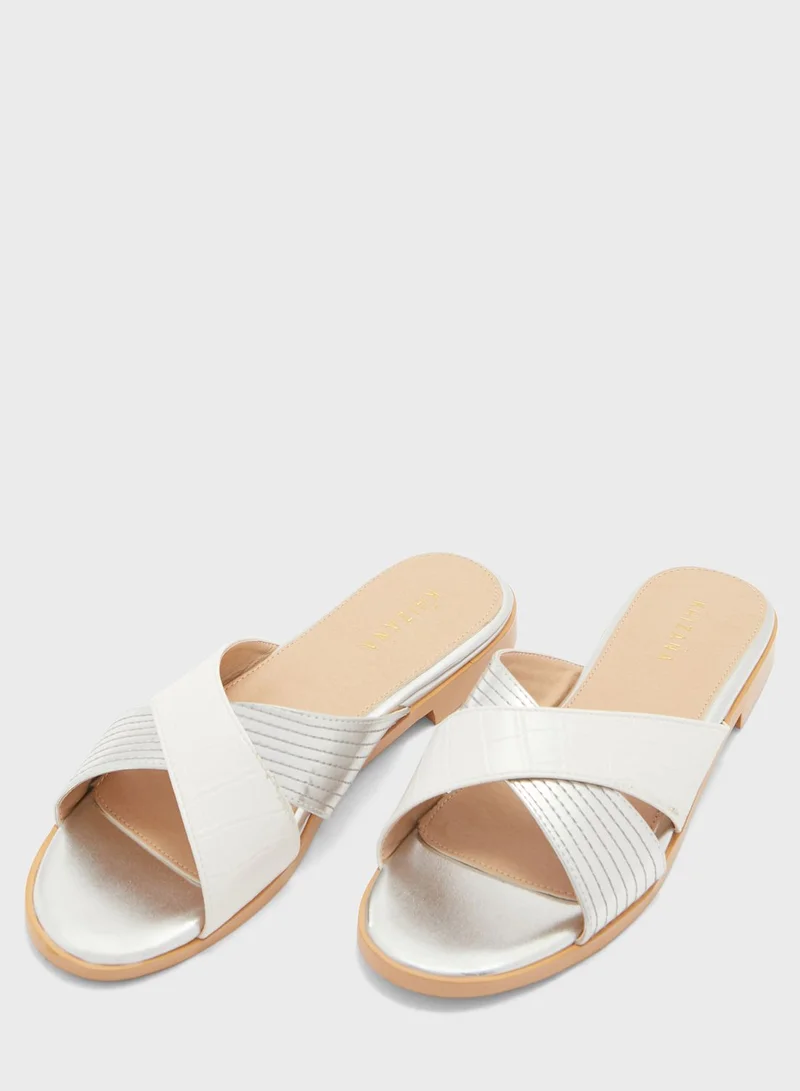 Khizana Croc Metallic Sandal