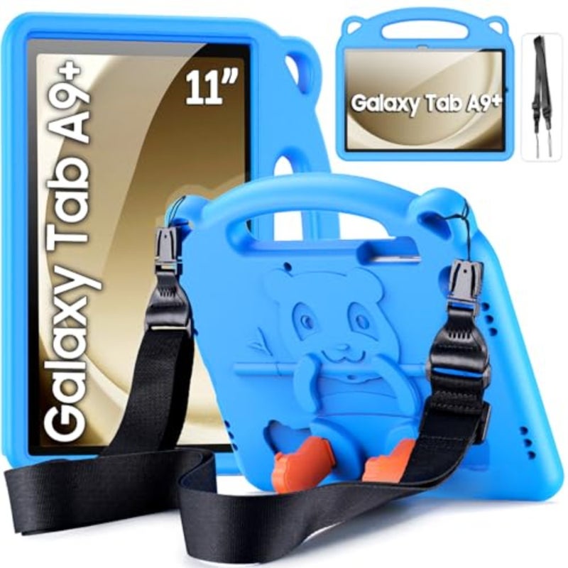 Case for Samsung Galaxy Tab A11+Plus 2025/A9+ 11 Inch 2023, Light Weight Shockproof Case with Shoulder Strap, Handle Kickstand Protective Case for Tab A11+/A9 Plus, Blue - Image 1