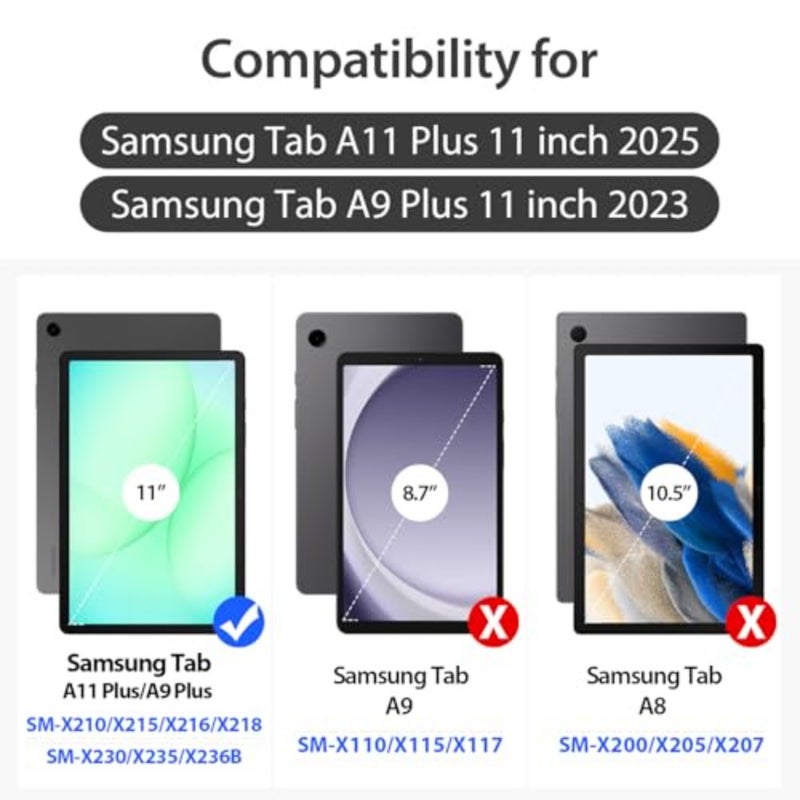 Case for Samsung Galaxy Tab A11+Plus 2025/A9+ 11 Inch 2023, Light Weight Shockproof Case with Shoulder Strap, Handle Kickstand Protective Case for Tab A11+/A9 Plus, Blue - Image 2