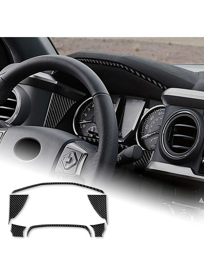 AIRSPEED Carbon Fiber Car Dashboard Speedometer Frame Sticker Interior Trim Compatible with Toyota Tacoma 2016-2021 Accessories (Black) - Image 1