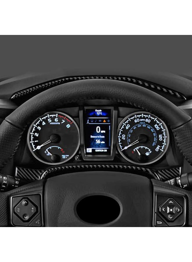 AIRSPEED Carbon Fiber Car Dashboard Speedometer Frame Sticker Interior Trim Compatible with Toyota Tacoma 2016-2021 Accessories (Black) - Image 5