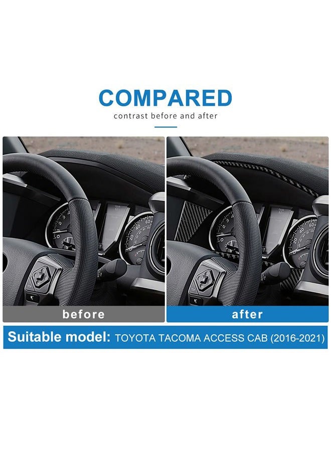 AIRSPEED Carbon Fiber Car Dashboard Speedometer Frame Sticker Interior Trim Compatible with Toyota Tacoma 2016-2021 Accessories (Black) - Image 4