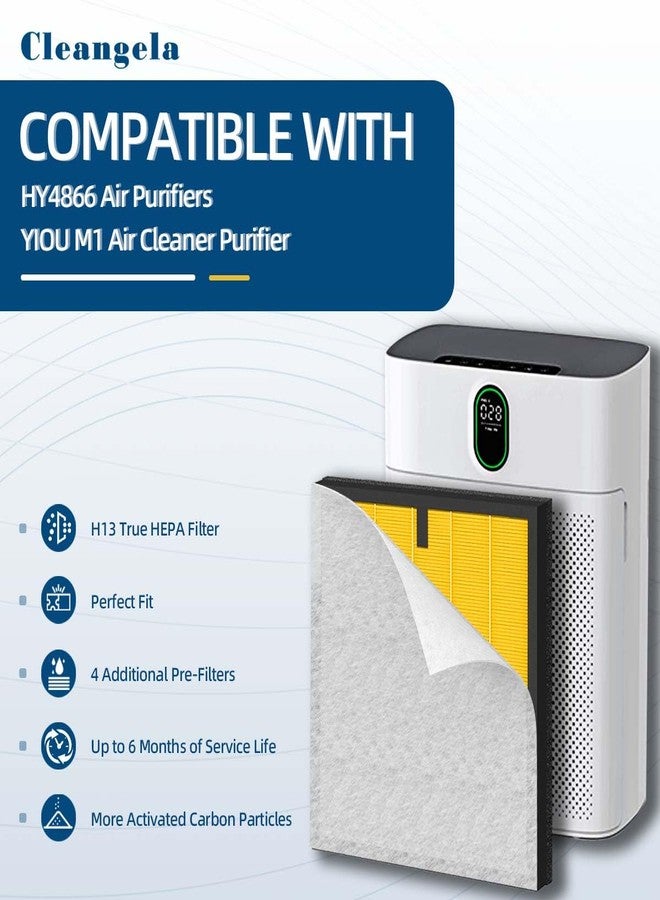 Cleangela HY4866 Replacement Filter for MORENTO HY4866, YIOU M1 Air Purifier, WESTHEY HY4866 3-In-1 Filtration Activated Carbon Upgrade Pet Dander Version Genuine HY4866 Air Purifier Replacement Filter - Image 2