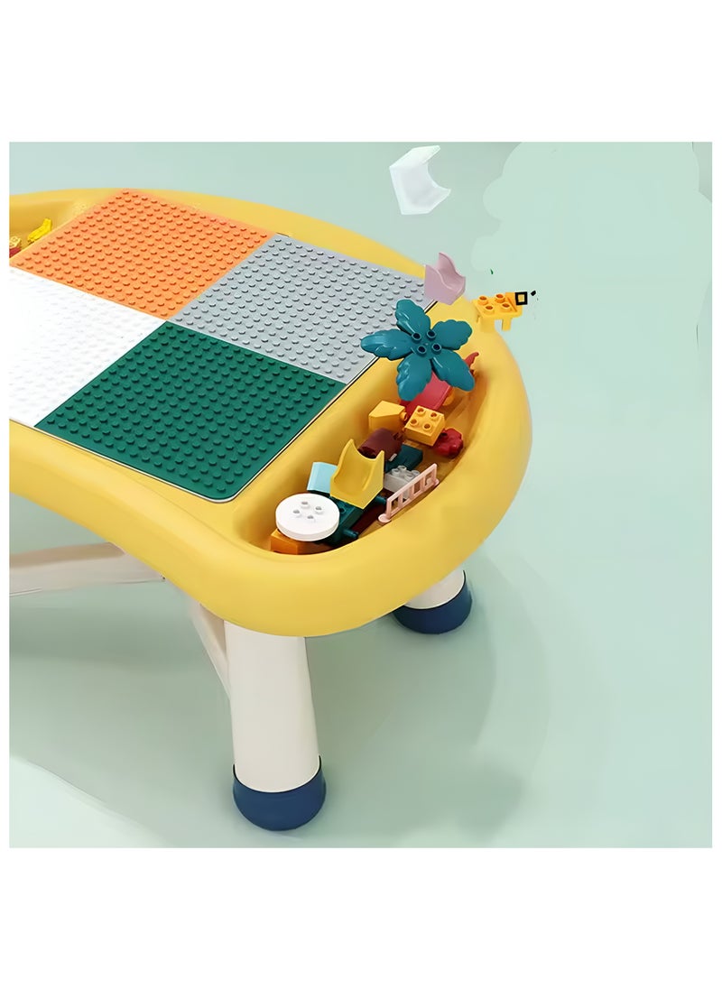 EMZJ - High Quality Children's Kids Mushroom Block Table and Chair with Lego Blocks Set - Image 1