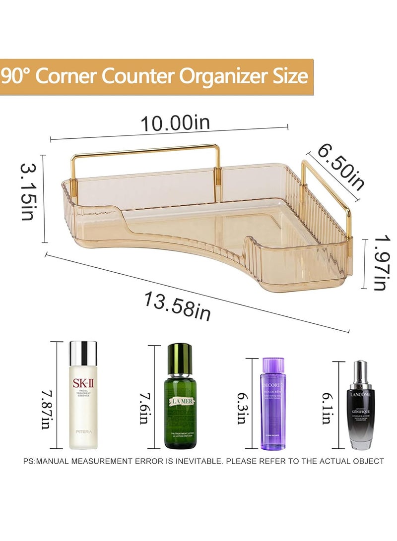 Sharpdo 90° Corner Bathroom Counter Organizer,Vanity Trays for Skincare Makeup Storage Shelf,Perfume and Cosmetic Dresser Organizer,Countertop,Kitchen Spice Rack - Image 4