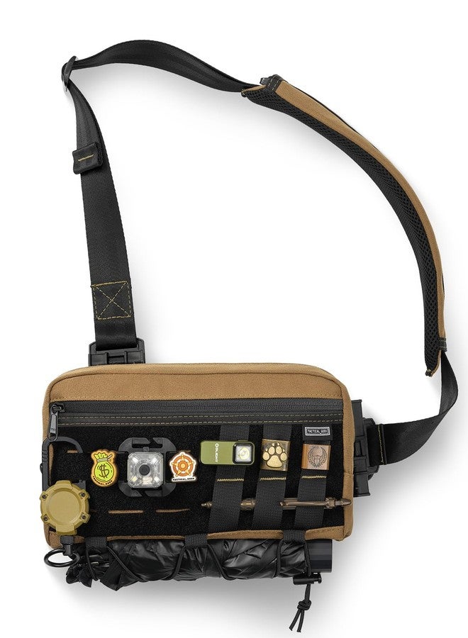 TACTICAL_GEEK Crossbody Shoulder Bag, Multipurpose Daypack, Chest Backpack Casual Sling Bag for Men & Women, Coyote Tan - Image 1