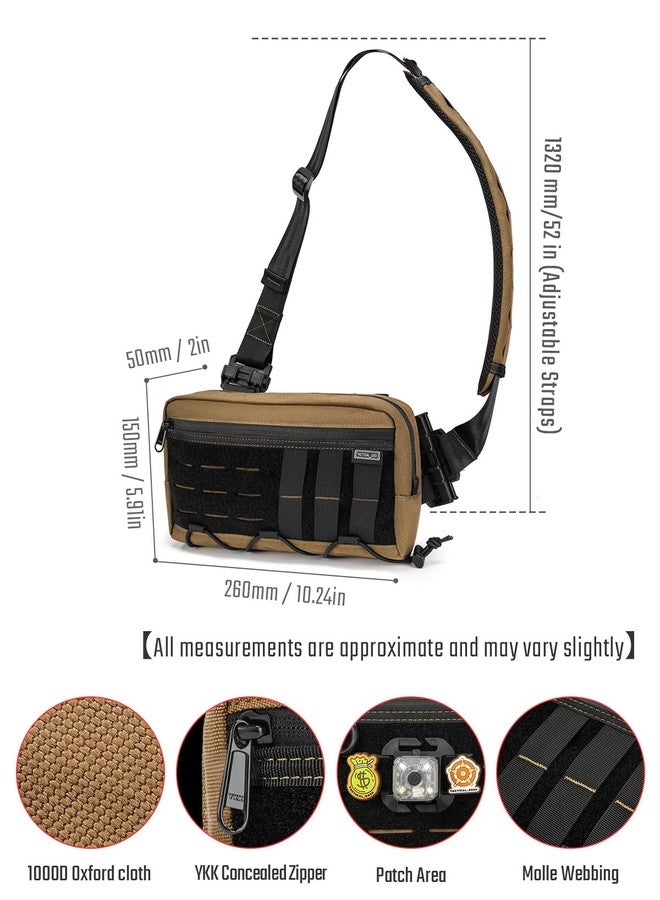 TACTICAL_GEEK Crossbody Shoulder Bag, Multipurpose Daypack, Chest Backpack Casual Sling Bag for Men & Women, Coyote Tan - Image 4