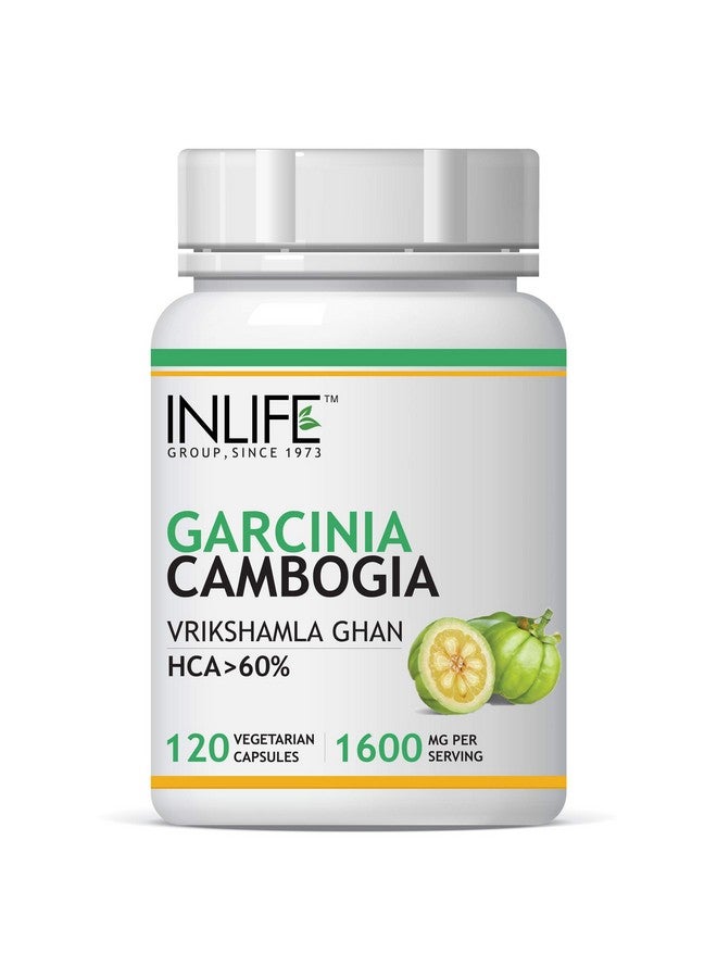 INLIFE Garcinia Cambogia Capsules | Fruit Extract with 60% HCA | Ayurveidc Herbal Supplement for Men Women - 1600mg - 120 Vegetarian Capsules - Image 1