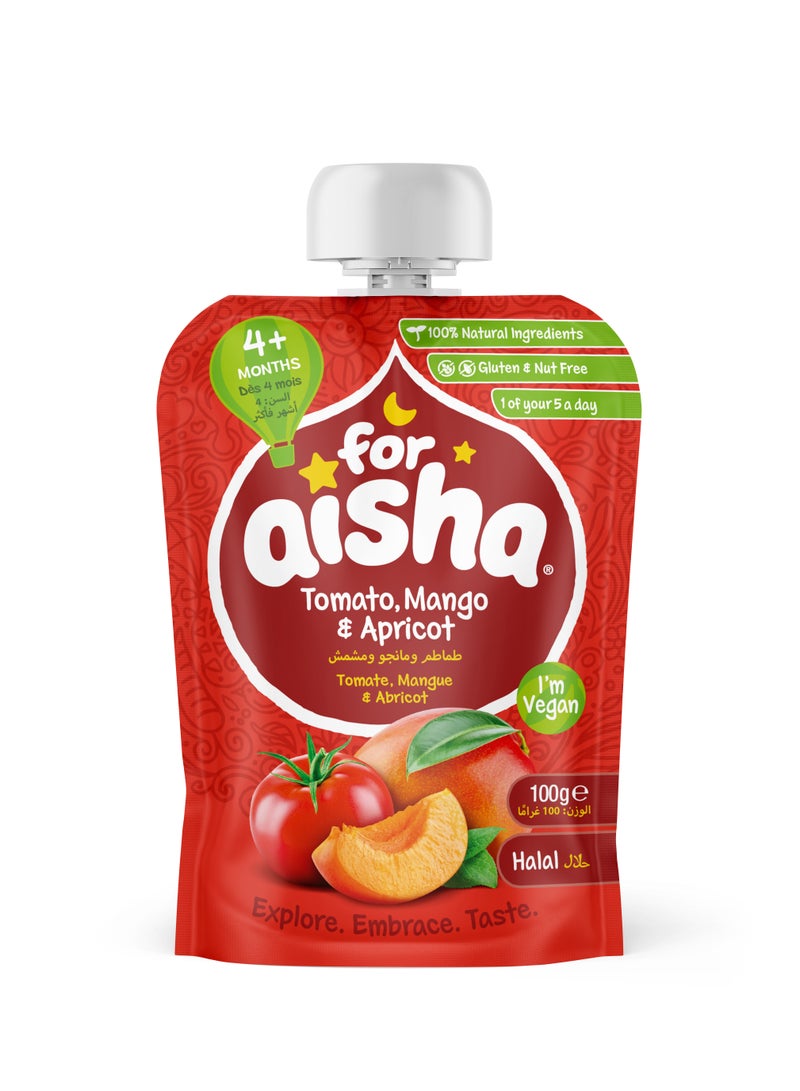 For Aisha Tomato Mango And Apricot Puree 100g - Image 1