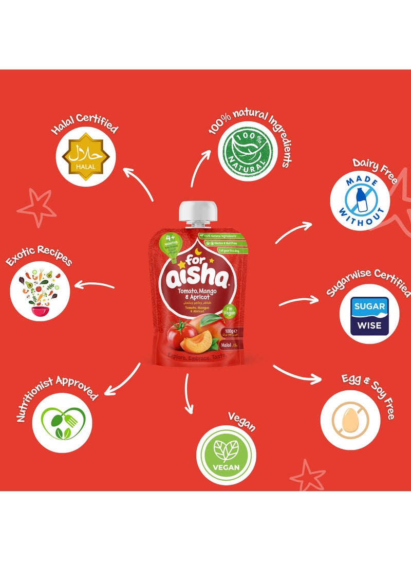 For Aisha Tomato Mango And Apricot Puree 100g - Image 4