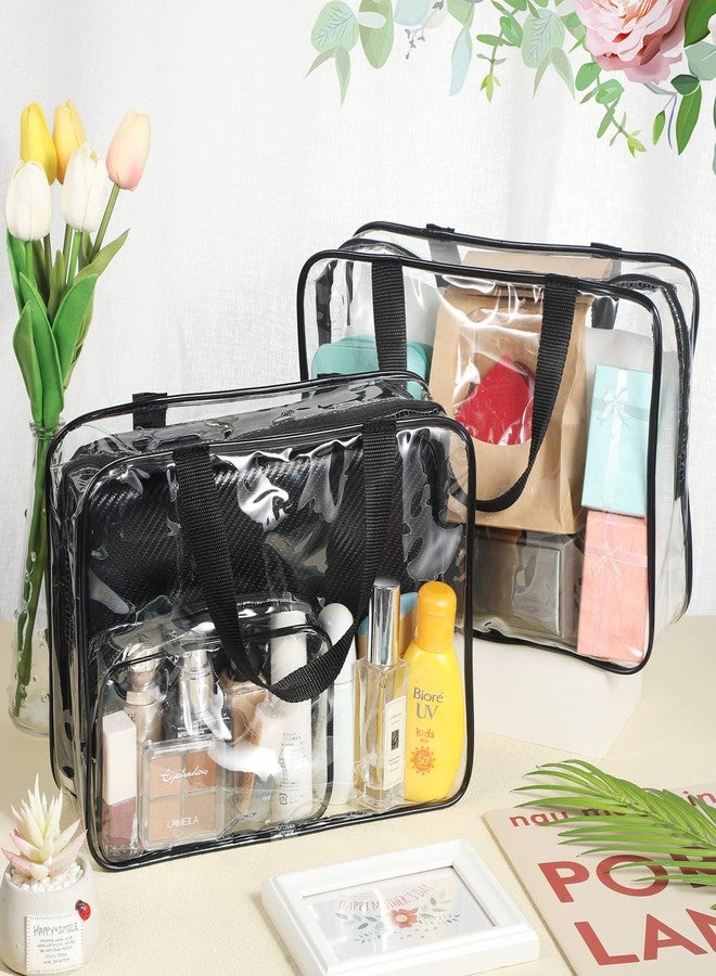 Reginary 10 Pack Large Clear Toiletry Cosmetic Makeup Bag with Zipper and Handle Travel Tote Pouch PVC Plastic Toy Storage Organizer - Image 5