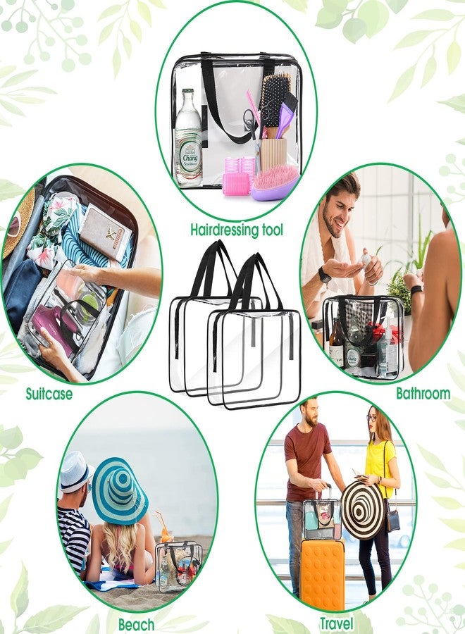 Reginary 10 Pack Large Clear Toiletry Cosmetic Makeup Bag with Zipper and Handle Travel Tote Pouch PVC Plastic Toy Storage Organizer - Image 4