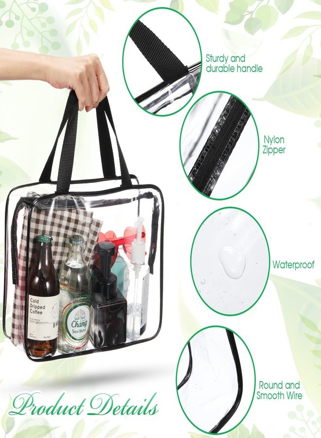 Reginary 10 Pack Large Clear Toiletry Cosmetic Makeup Bag with Zipper and Handle Travel Tote Pouch PVC Plastic Toy Storage Organizer - Image 3