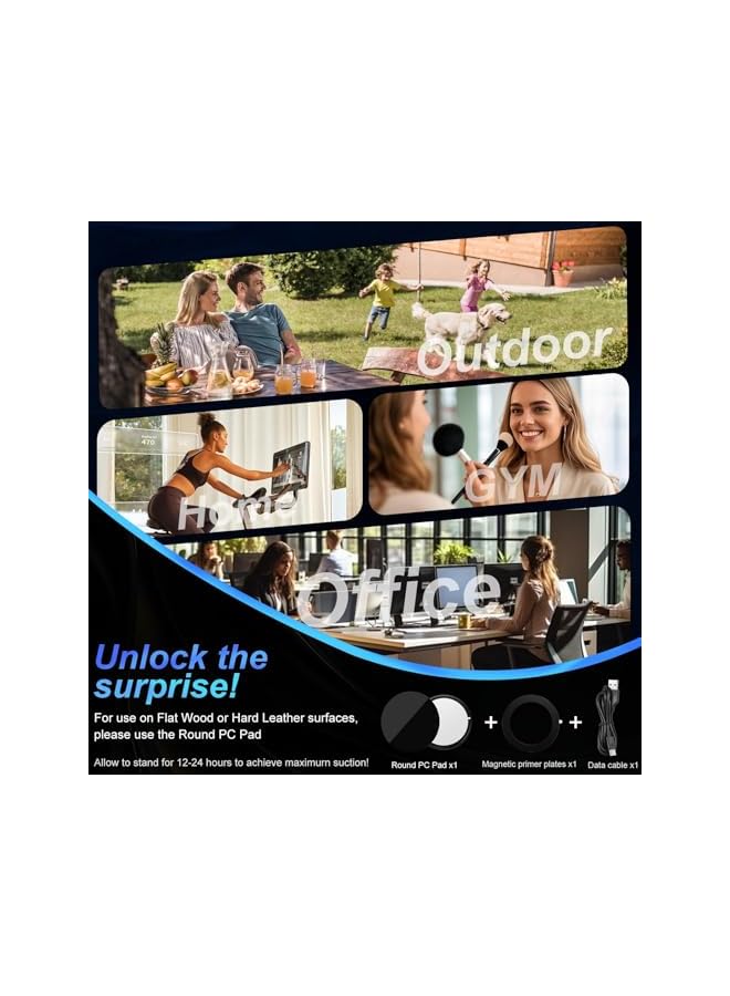 Green Tiger Magnetic Phone Charger Holder for Car, 360° Adjustable Vacuum Magnetic Phone Holder, Foldable Retractable Suction Cup Car Mount for Magsafe for Car/Gym/Mirror Mount for i-Phone & Android - Image 2