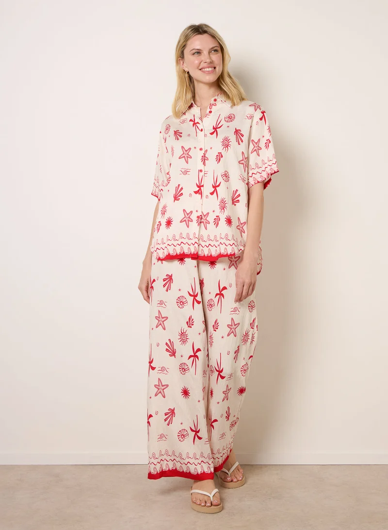 Blue Vanilla Co-Ord Set With Marine-Inspired Print