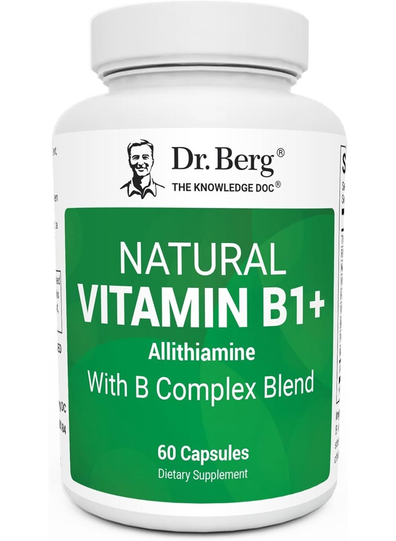 Dr. Bergs Nutritionals Natural Vitamin B1+ Allithiamine with B Complex Blend, 60 Capsules - Image 1