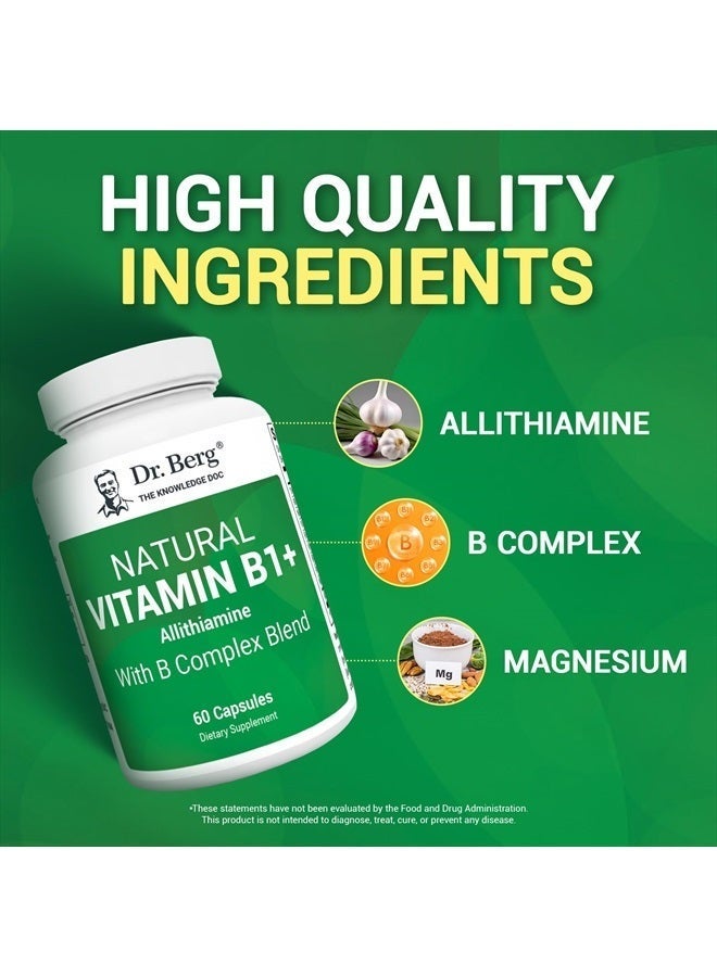 Dr. Bergs Nutritionals Natural Vitamin B1+ Allithiamine with B Complex Blend, 60 Capsules - Image 5