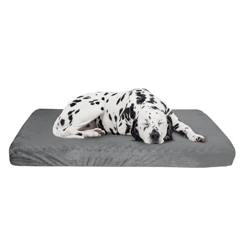 PETMAKER Orthopedic Dog Bed 2Layer Pet Bed for Floor Kennel or Crate with Removable Washable Cover 46x27 Dog Bed for Large Dogs by PETMAKER Gray - Image 1