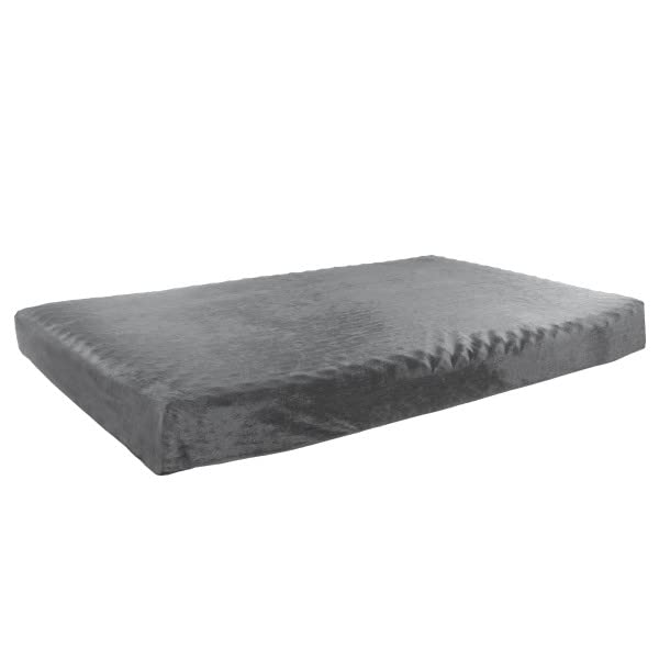 PETMAKER Orthopedic Dog Bed 2Layer Pet Bed for Floor Kennel or Crate with Removable Washable Cover 46x27 Dog Bed for Large Dogs by PETMAKER Gray - Image 3