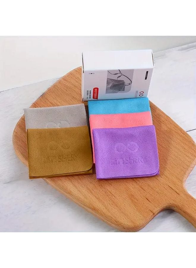 10pcs Multicolor Suede Microfiber Cleaning Cloths For Glasses Phones Cameras Screens - Image 1