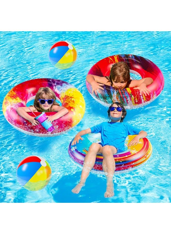 Parentswell 6Pcs Big Pool Floats Tubesparentswell Pool Floats Inflatable Pool Float Swimming Rings Pool Floaties Party Toys For Kids Adults Toddlers - Image 4