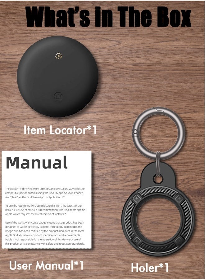 Generic - XQOOPS Smart Tracker Item Finder for Apple Find My (iOS Only), Super MINI Size Key Finder Item Locator for Luggage,Wallet,Bicycle and More, IPX6 Waterproof Works Like Apple Airtag(Black-1 Pack) - Image 1