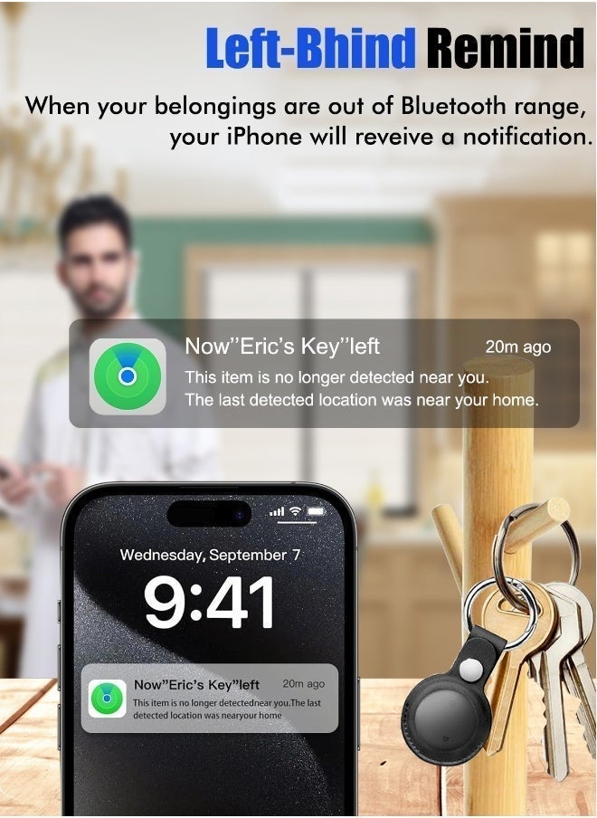 XQOOPS Smart Tracker Item Finder for Apple Find My (iOS Only), Super MINI Size Key Finder Item Locator for Luggage,Wallet,Bicycle and More, IPX6 Waterproof Works Like Apple Airtag(Black-1 Pack) - Image 4