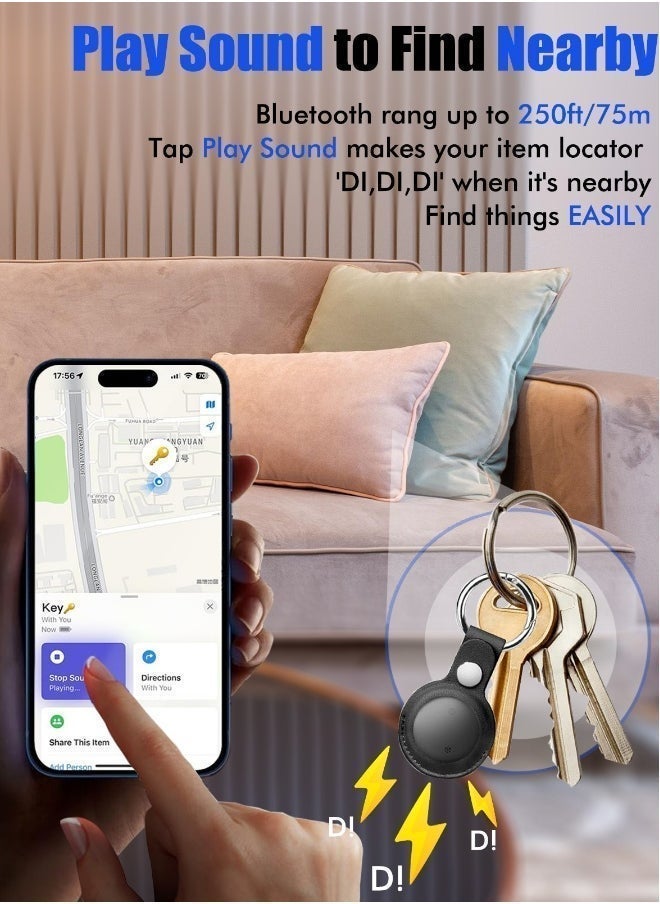 XQOOPS Smart Tracker Item Finder for Apple Find My (iOS Only), Super MINI Size Key Finder Item Locator for Luggage,Wallet,Bicycle and More, IPX6 Waterproof Works Like Apple Airtag(Black-1 Pack) - Image 5