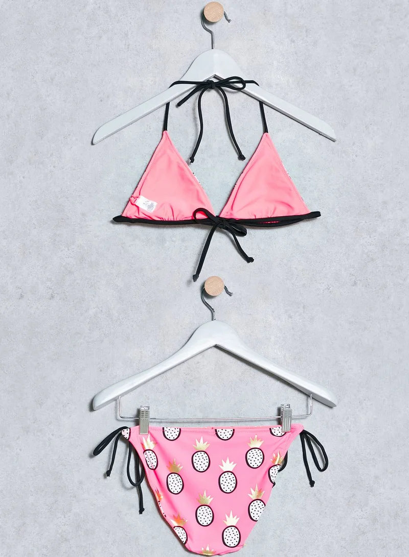 SOUTH BEACH Pineapple Print Bikini Set