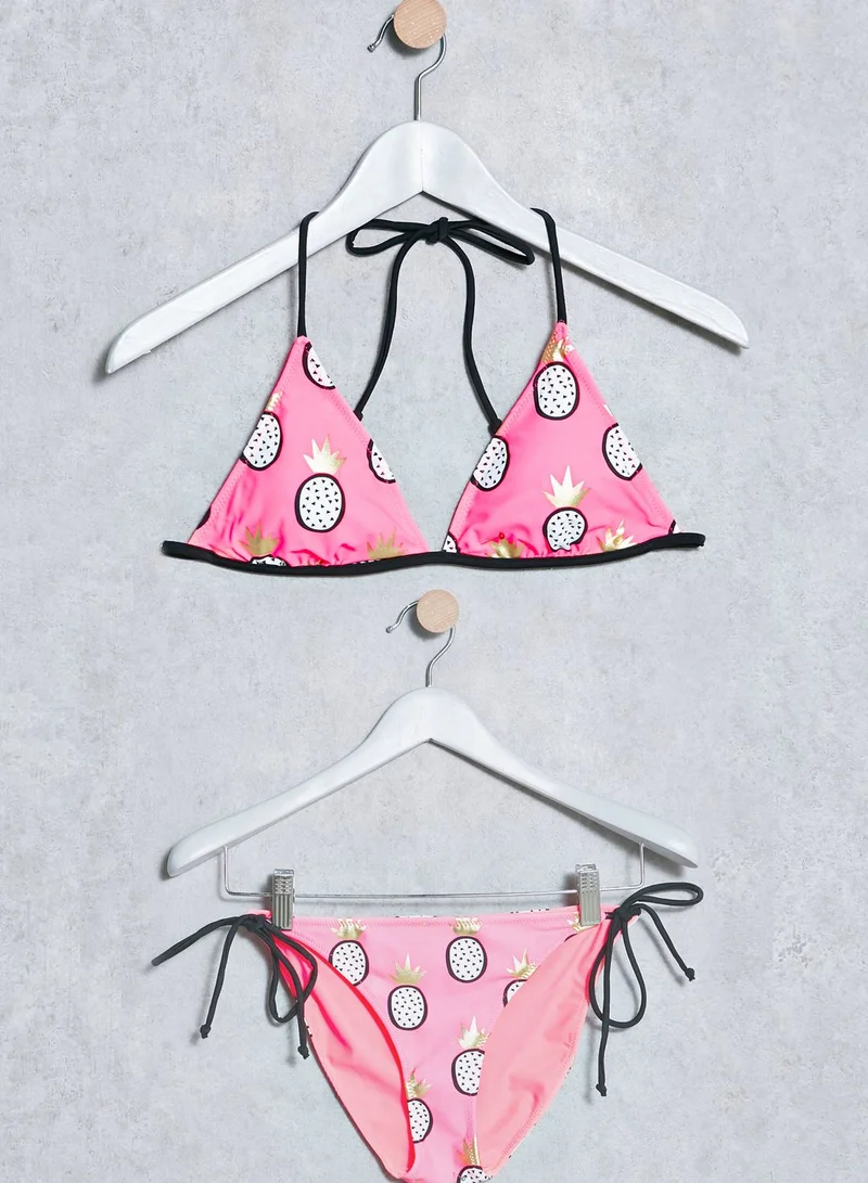 SOUTH BEACH Pineapple Print Bikini Set