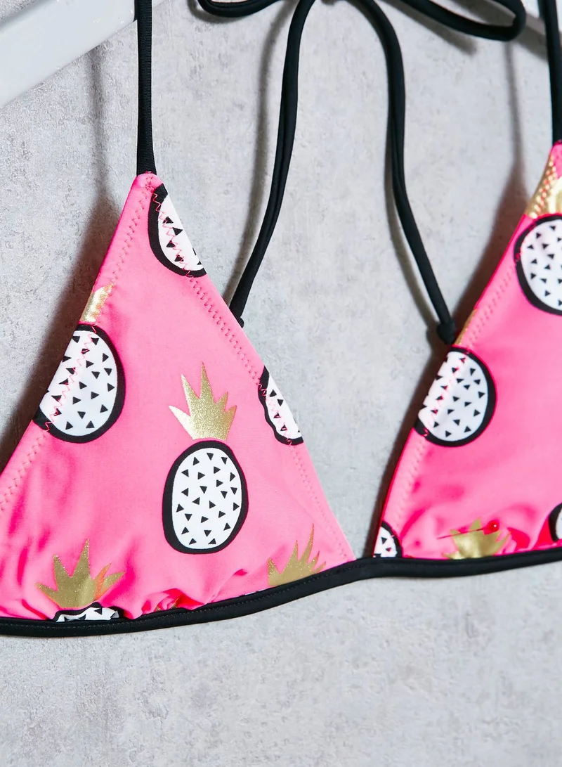 SOUTH BEACH Pineapple Print Bikini Set