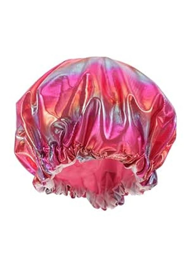Extra Large Waterproof Shower Cap For Women Double Layer Reusable Bathing Hat With Elastic Band Rainbow Colors - Image 1