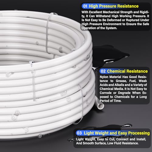 TAILONZ PNEUMATIC Air Line 1/4 inch od Clear Pneumatic Nylon Tube 32.8ft Air Brake Tubing Nylon Hose - Image 4