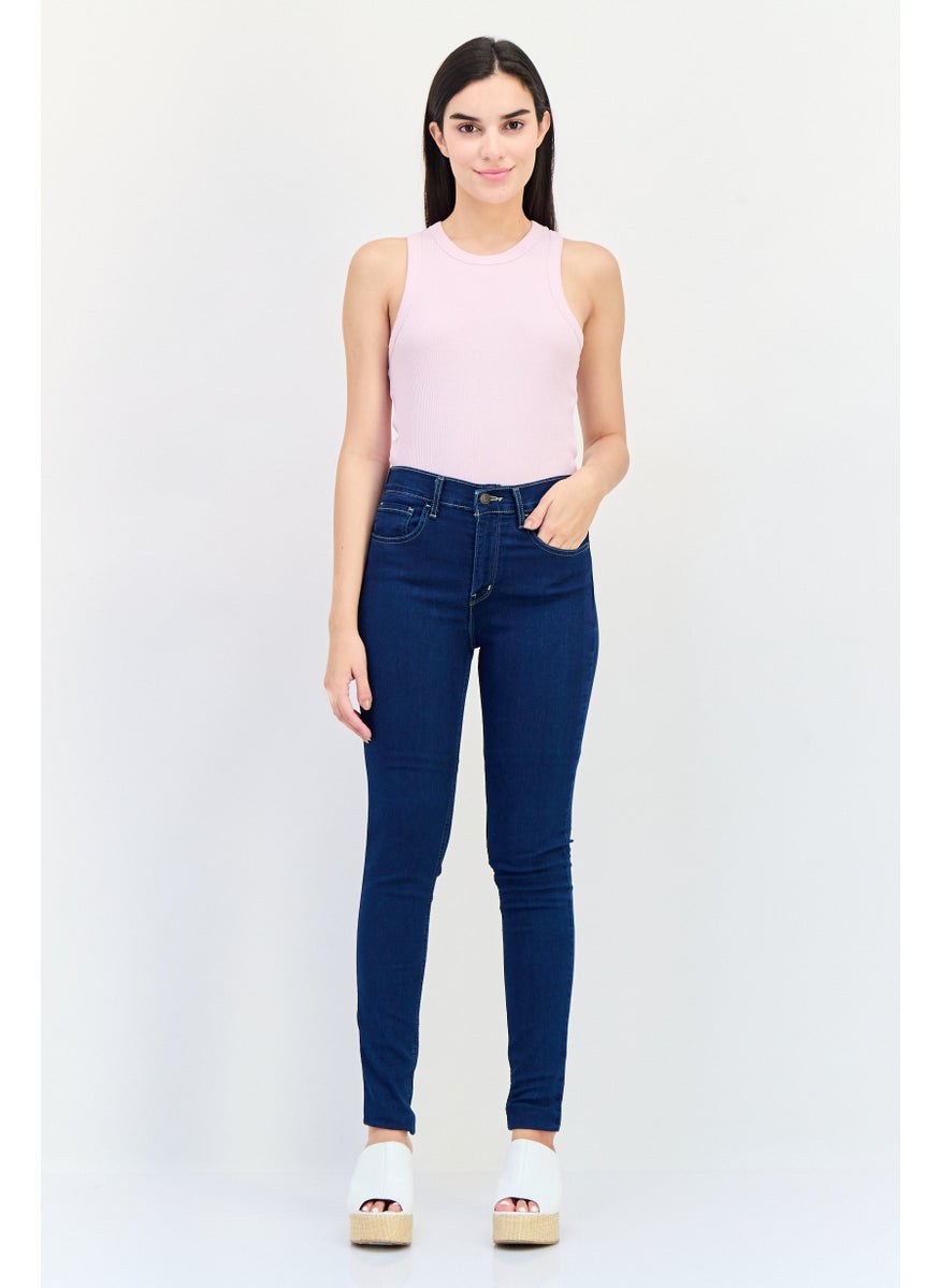 Levi's Women Regular Fit Wash Stretchable Denim Jeans, Navy  - Image 4
