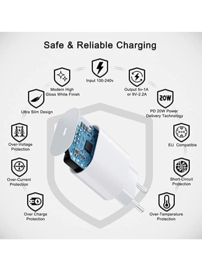 ELTRAZONE - iPhone Charger Fast PD20W USB C Wall Charger Fast Charging Type-C USB Charger Plug Universal Travel Adapter Type C Wall Plug Compatible for iPad Pro,iPad mini, iPhone 13 Pro/13 Pro Max - Image 1