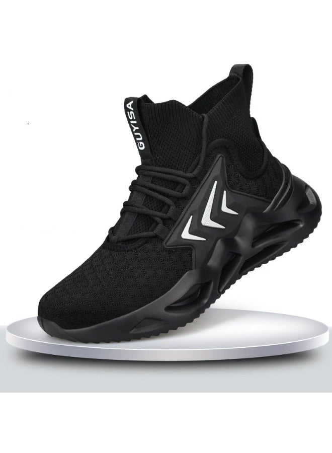 GUYISA Mens Breathable Lightweight Anti-smash Work Shoes Protective Shoes Safety Anti Puncture Steel Toe High Top Wearable Work Shoes - Image 1