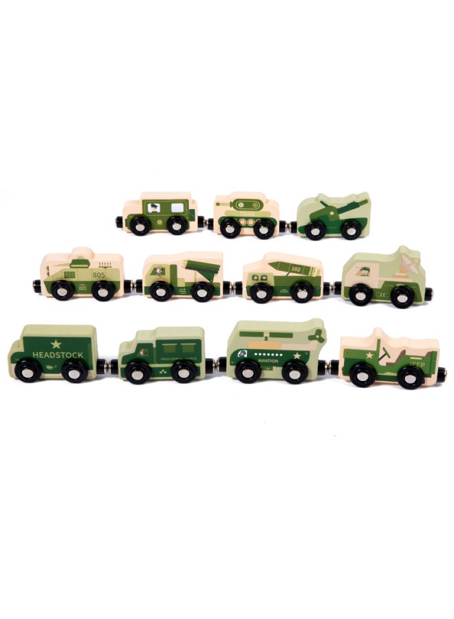 Magnetic Digital Small Train Magnetic Building Blocks Assembled Toys Baby Children Boys Educational Girls 1-3 To 6 Years Old 2-Color:Extra Large Premium Solid Wood Color Box Packaging [chariot Model]  - Image 1